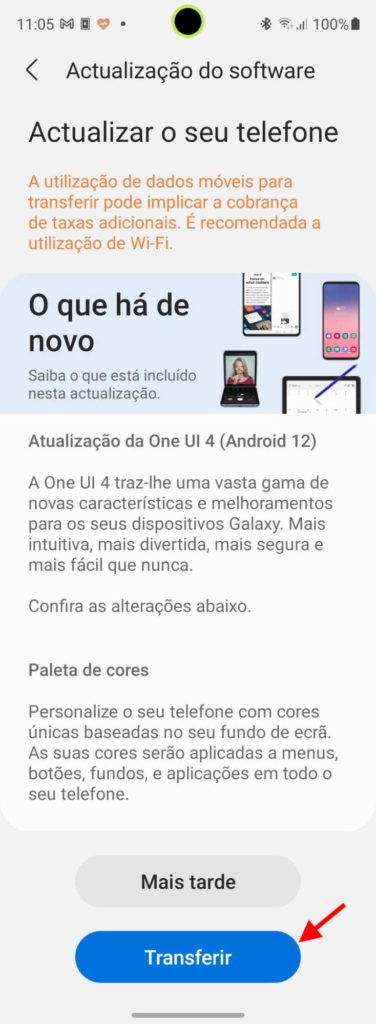 Android 12 One UI 4 Samsung atualização smartphones