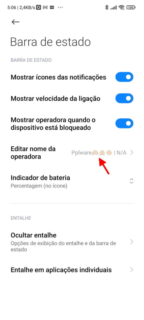 Xiaomi MIUI nome operadora smartphone