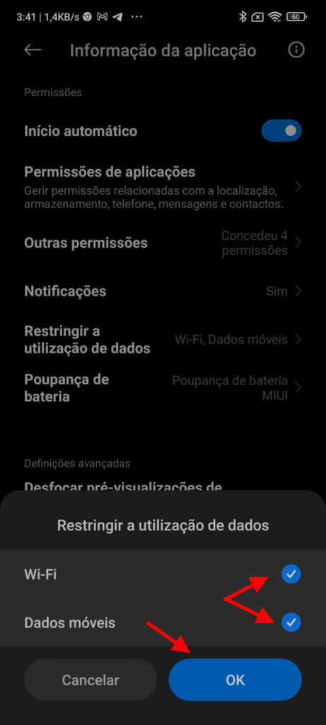 Internet app limitar Xiaomi Android