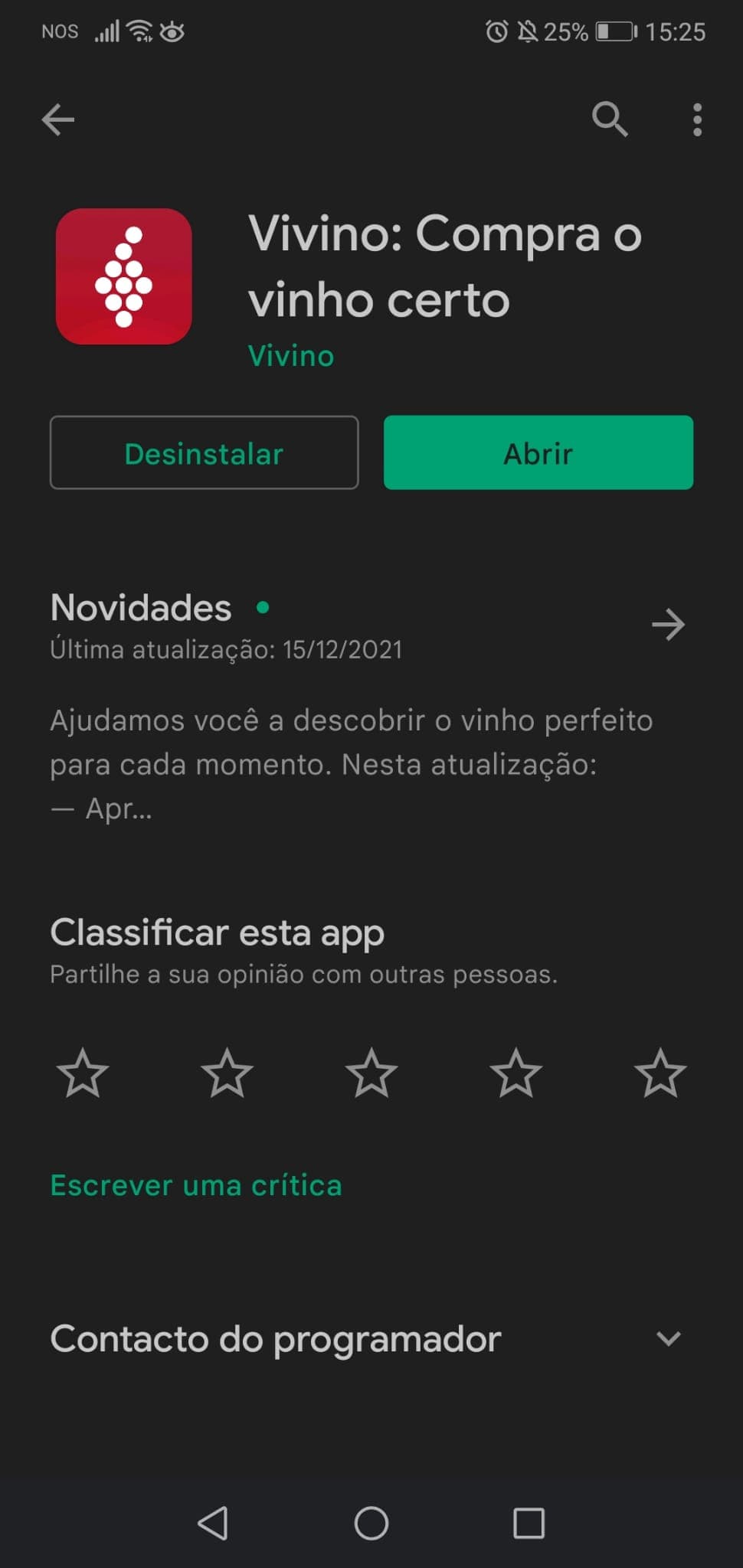 Aplicação Vivino