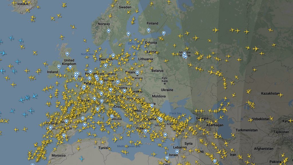 Espaço aéreo na Europa está comprometido e o serviço Flightradar24 não aguenta