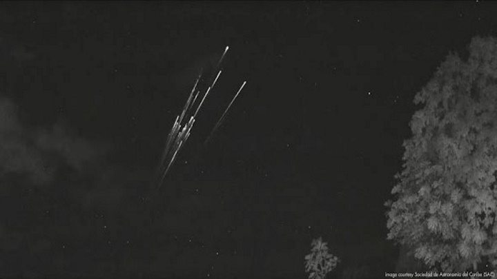 Queda dos satélites da Starlink registada em vídeo impressionante