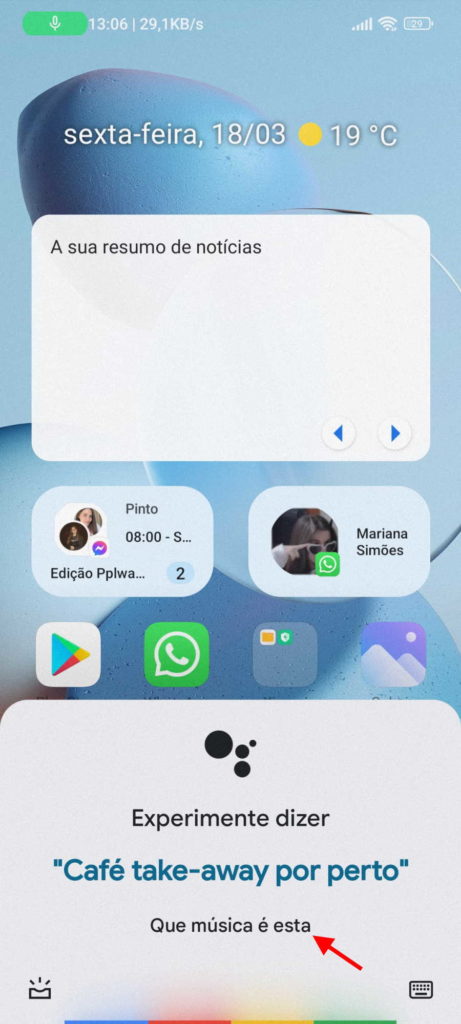 Android música detetar tocar app
