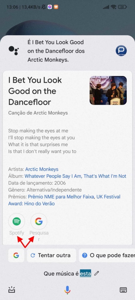Android música detetar tocar app