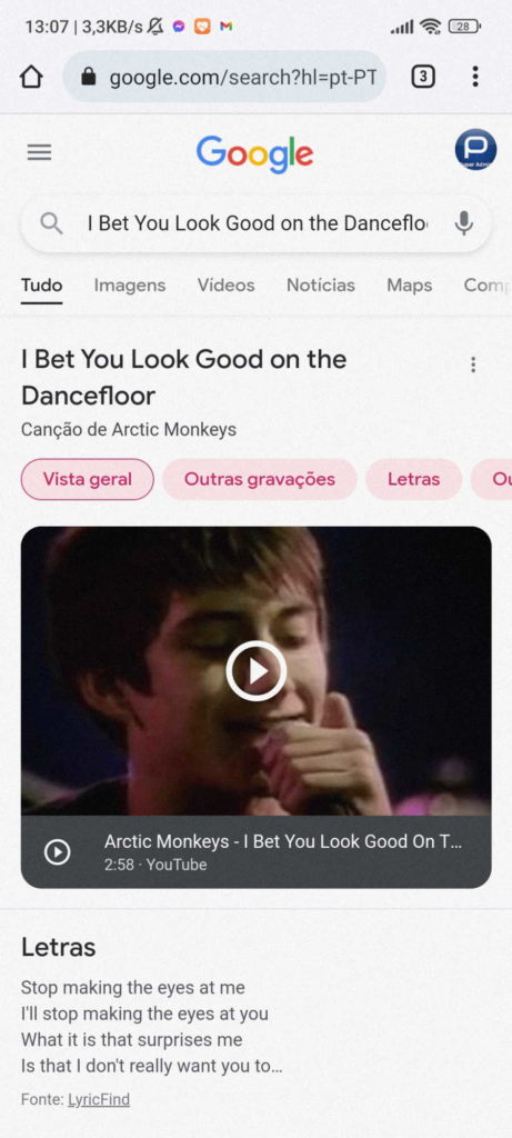 Android música detetar tocar app