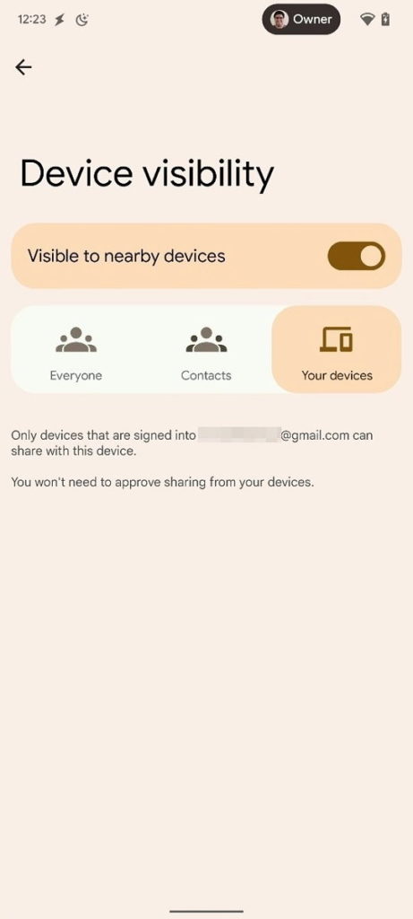 Android Google partilha smartphones Nearby Share