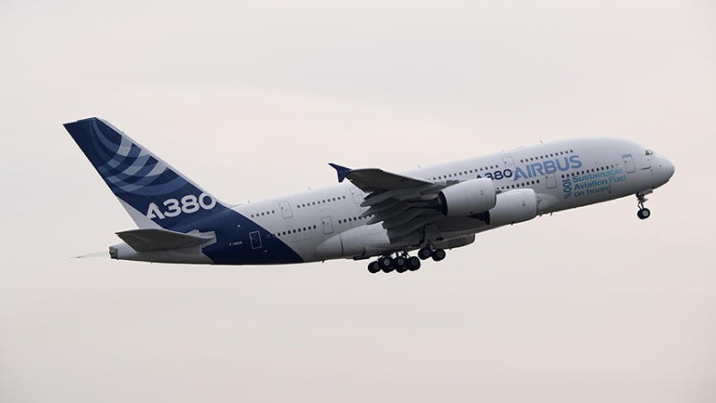 Airbus A380 executou um voo alimentado por óleo alimentar