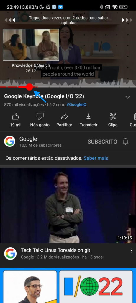 YouTube Android novidades serviço vídeo