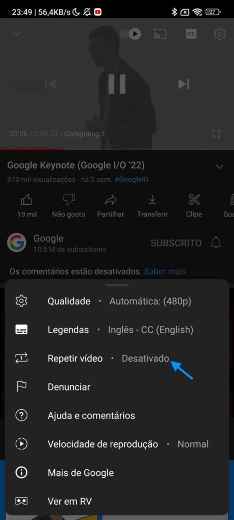 YouTube Android novidades serviço vídeo