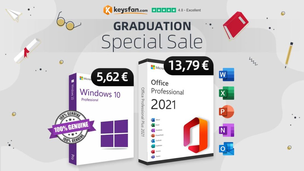 Presentes de Finalistas: Windows 10 começa nos 5,62€ e Office 2021 nos 13,79€, na Keysfan!