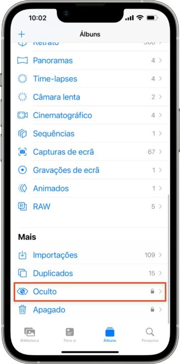 Menu Oculto nas Fotografias agora exige Face ID ou Touch ID