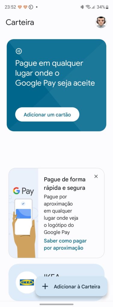 Google Wallet Android smartphone carteira