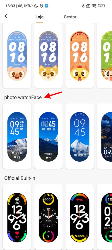 Mi Band 7 Xiaomi imagem personalizar