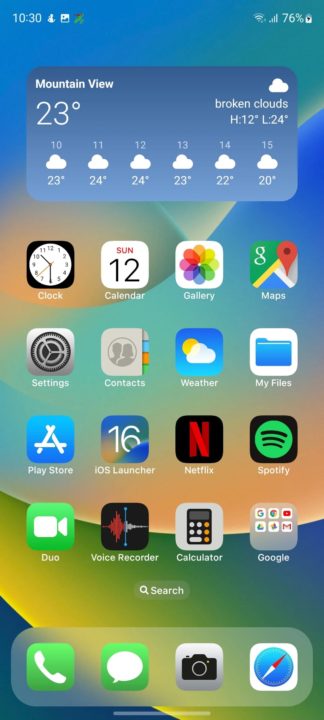 Launcher para Android que imita o iOS