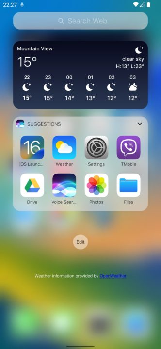 Launcher para Android que imita o iOS