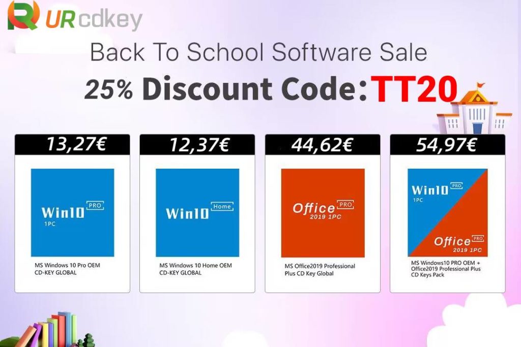 URCDKey forte no regresso às aulas: Windows 10 Pro a €13,27 e ainda mais promos!