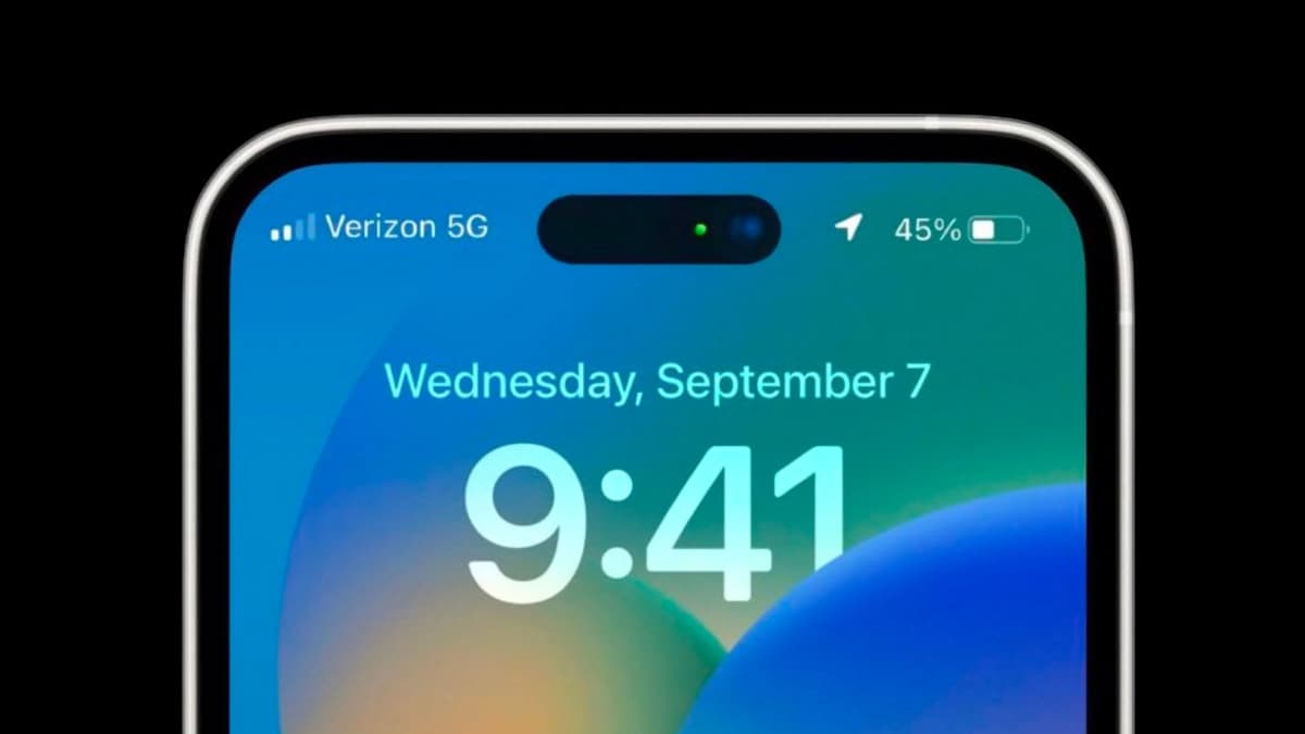 iPhone 14 Pro: Barra de estado com ícone de bateria clássico e Ecrã Always-on
