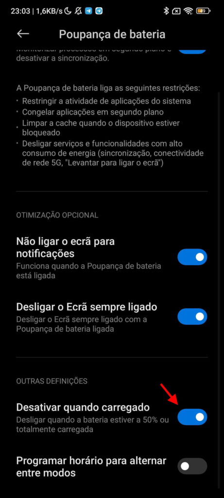bateria Xiaomi poupar smartphone