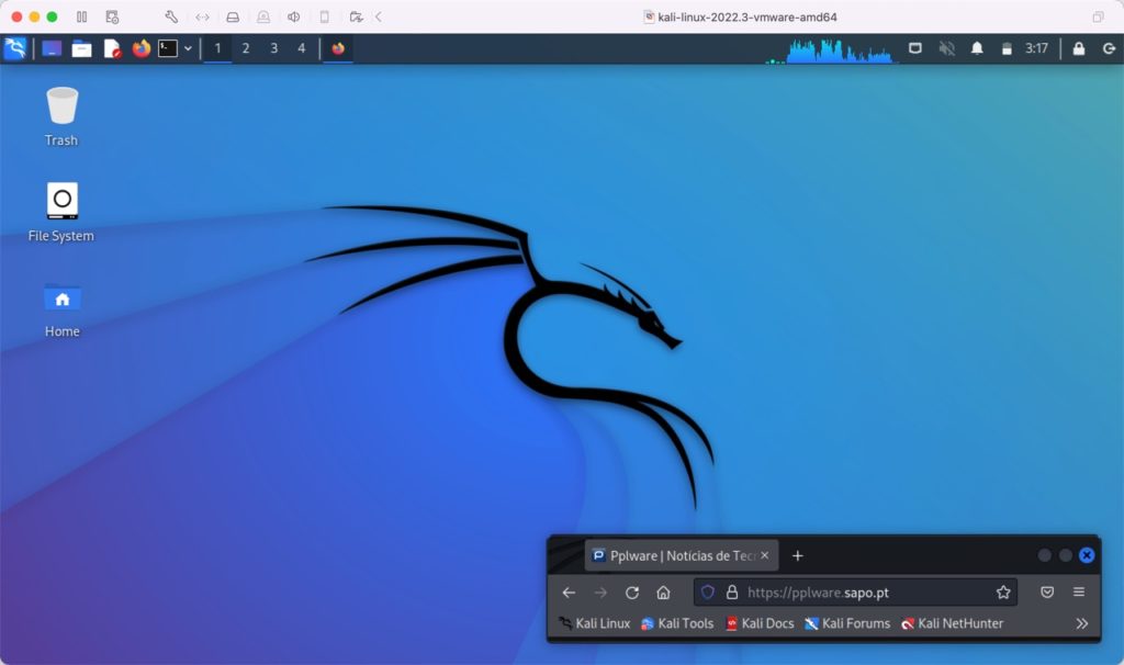 Kali Linux oferece máquinas virtuais prontas a funcionar