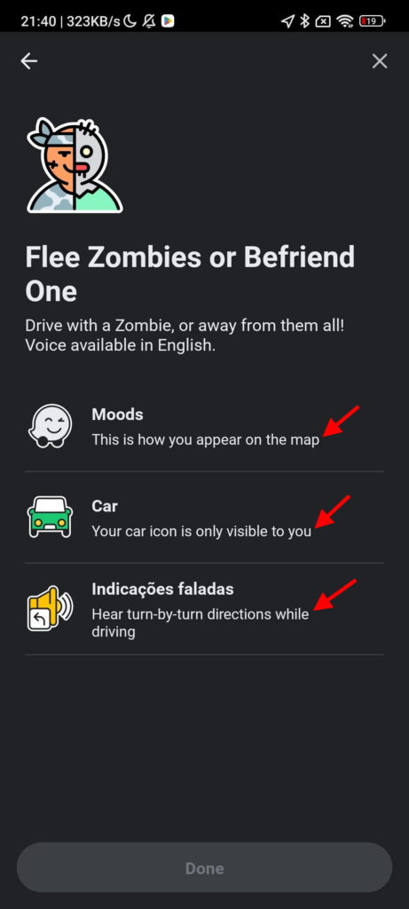 Waze zombies Halloween personalizar novidade