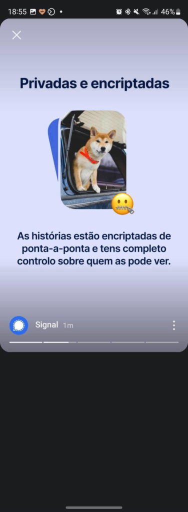 Signal Stories serviços privacidade segurança