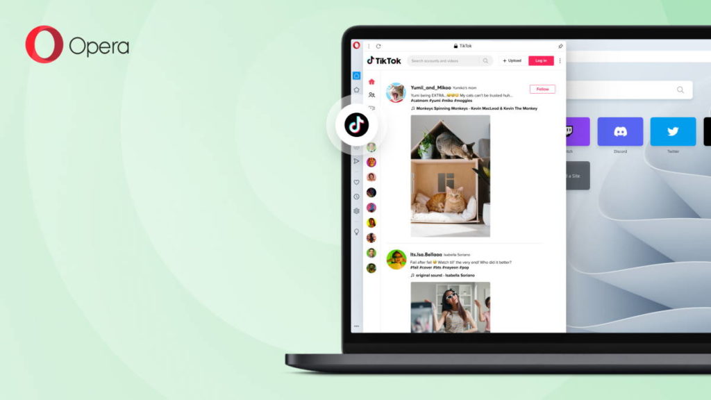 Opera traz mais uma novidade! É o primeiro browser a trazer o TikTok integrado