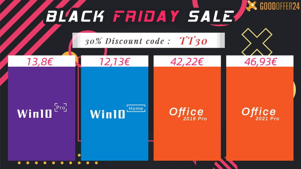Black Friday dura a 8.12 na GoodOffer24: Windows a 13,80€, Office a 23,84€ e mais!