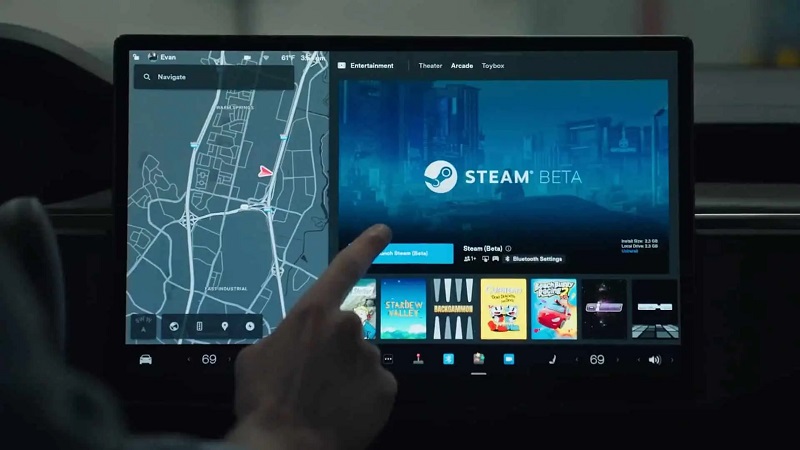 Finalmente os jogos da Steam chegam aos elétricos Tesla