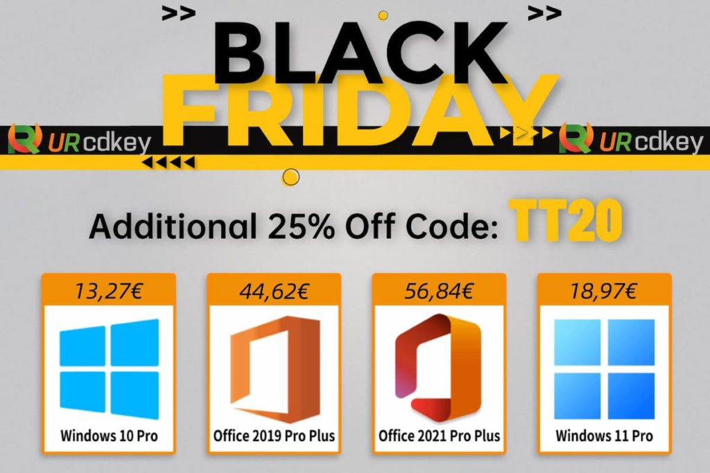 Black Friday persiste: URCDKey tem Windows a 13,27€, Office nos 24€ e mais!