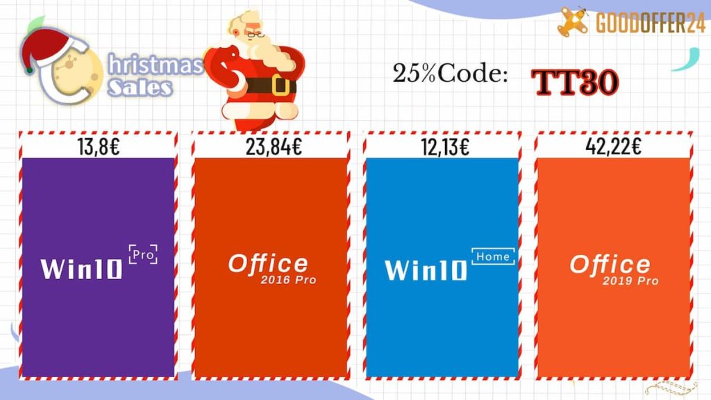 Bom Ano Novo Goodoffer24: chaves vitalícias a 14€ do Windows 10 Pro, 24€ no Office Pro Plus