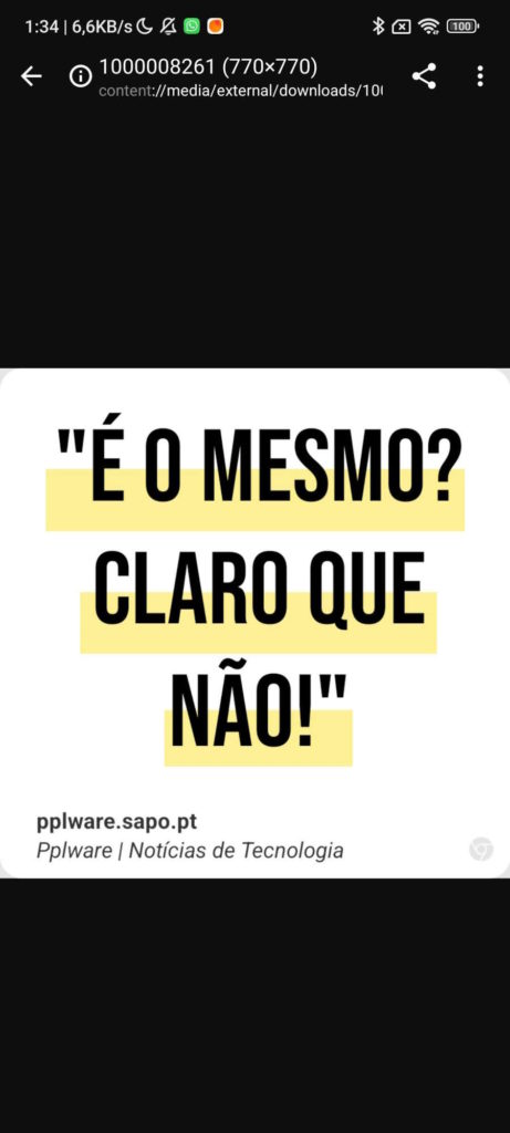 Chrome Android cartão Internet texto
