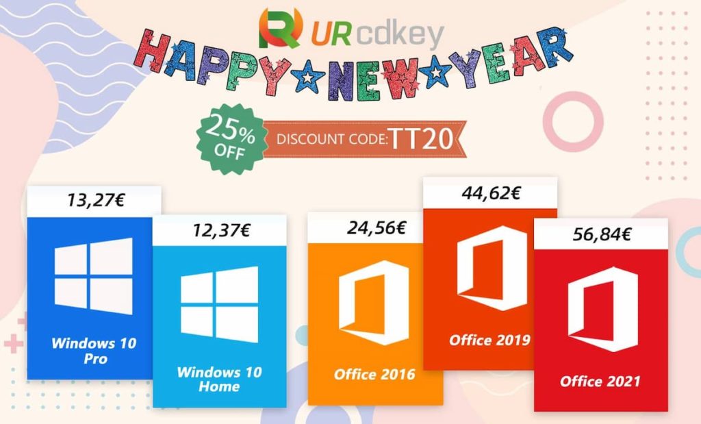 Está ativa maior promo de desconto URCDKey para Windows, Office e tudo o mais
