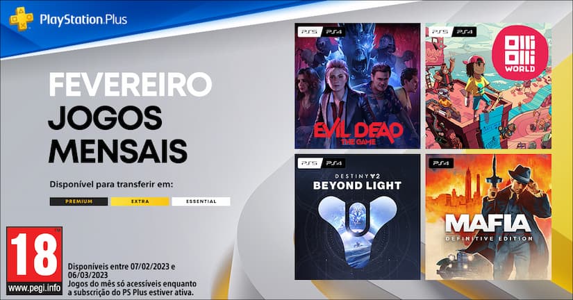 Jogos grátis no Playstation Plus para Fevereiro de 2023