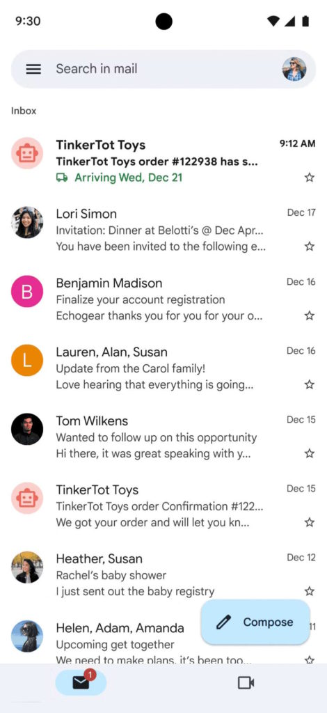 Gmail Google encomendas seguir entrega