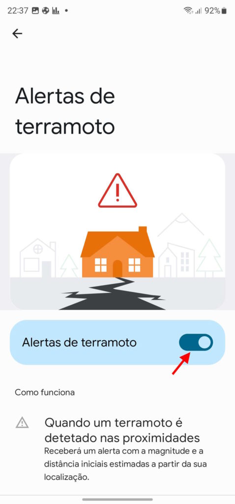 Android terremoto Google alertar proteger