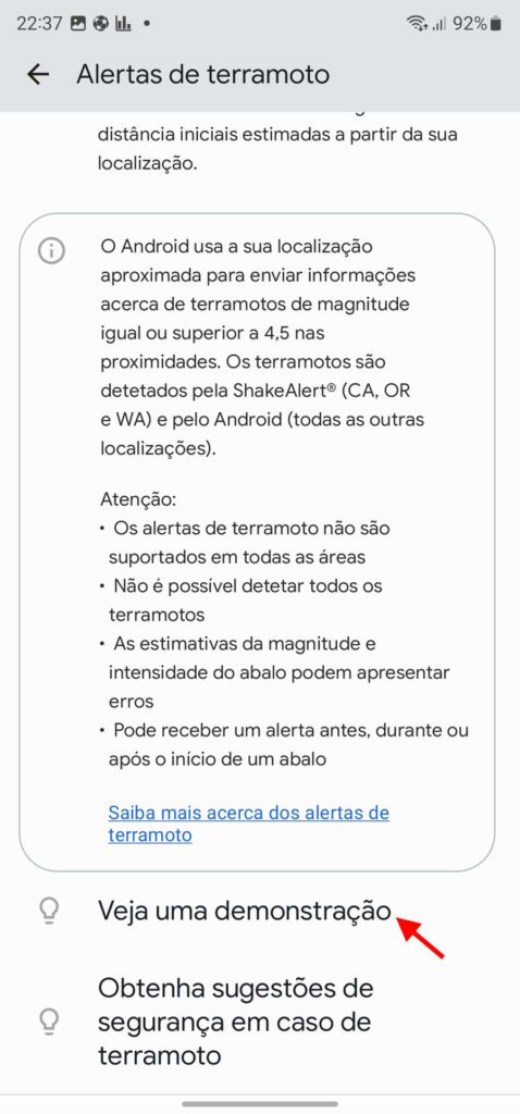 Android terremoto Google alertar proteger