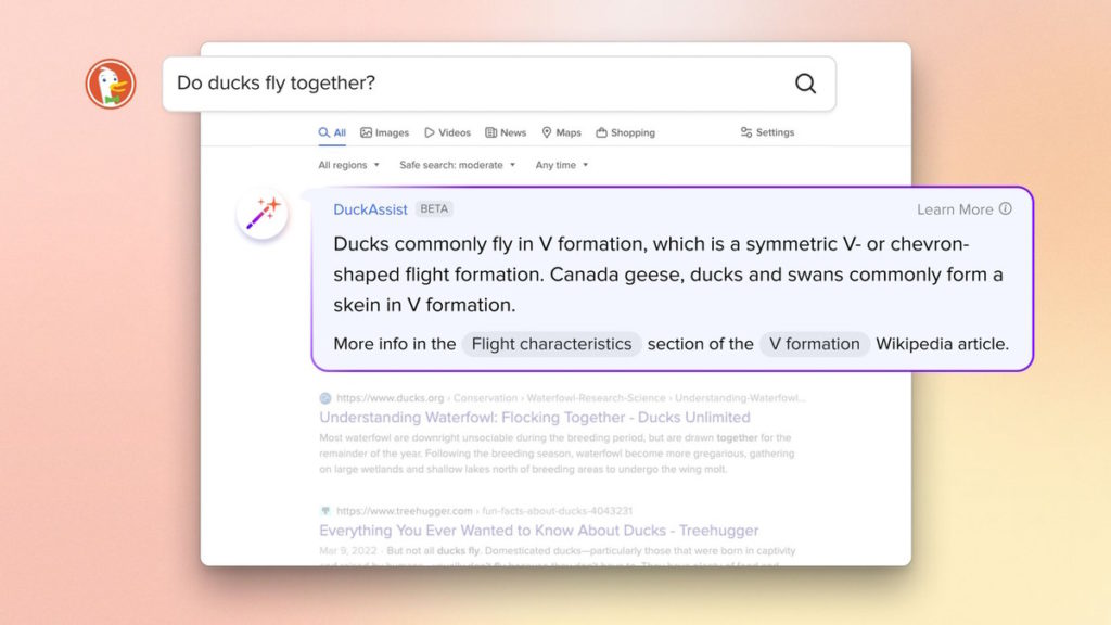 DuckAssist: O DuckDuckGo também já usa a IA para dar respostas às pesquisas