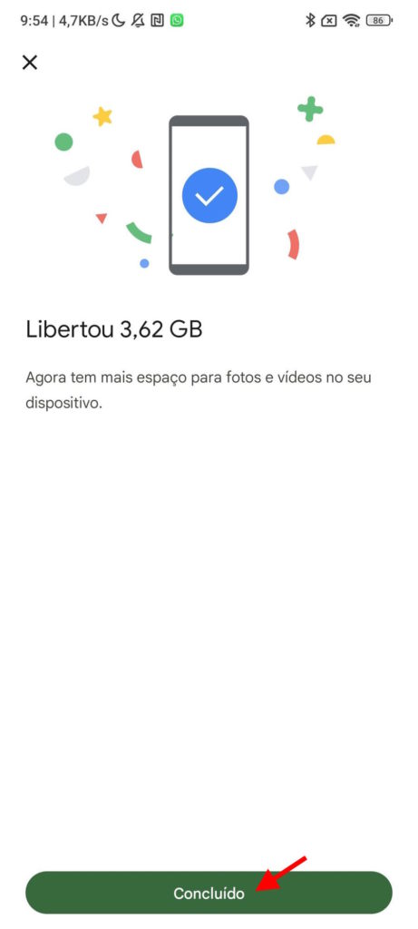 Android espaço armazenamento Google smartphone