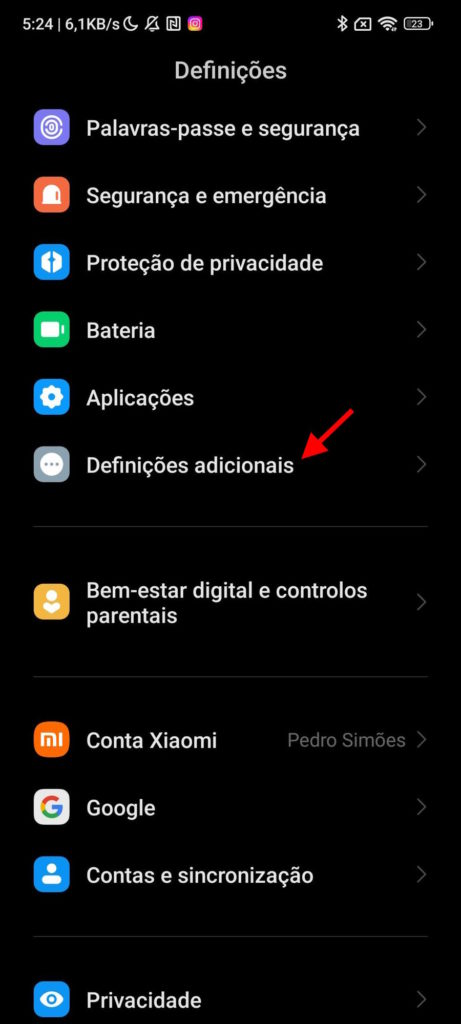 smartphone relógio hora Android acertar