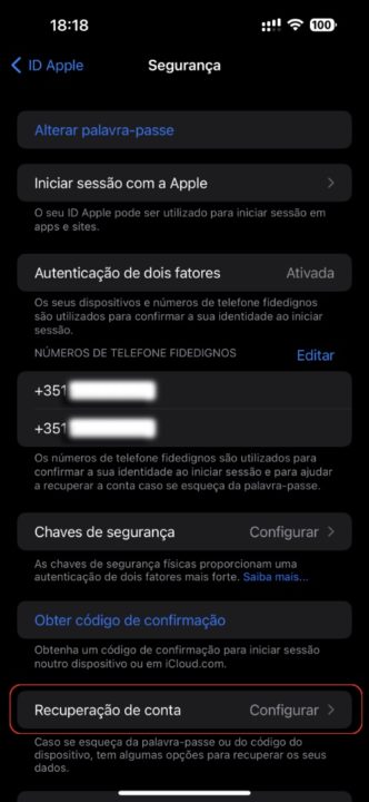 Imagem ativação chave de segurança no iPhone 14 Pro