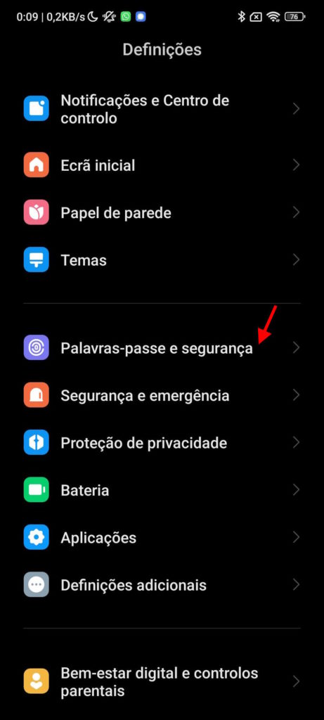 Xiaomi MIUI opção protegido segurança