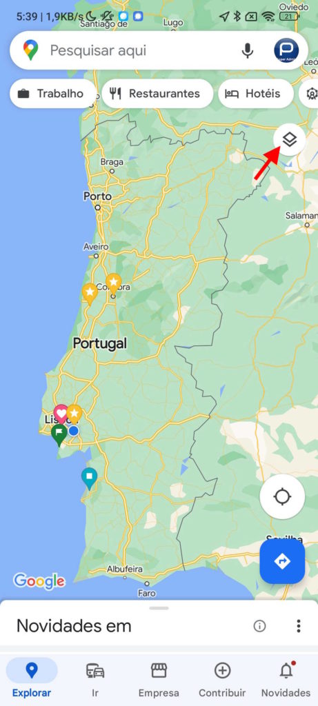 Google Maps trânsito combustíveis viagem rota