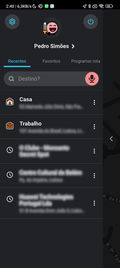 Waze ícone condutores código personalização