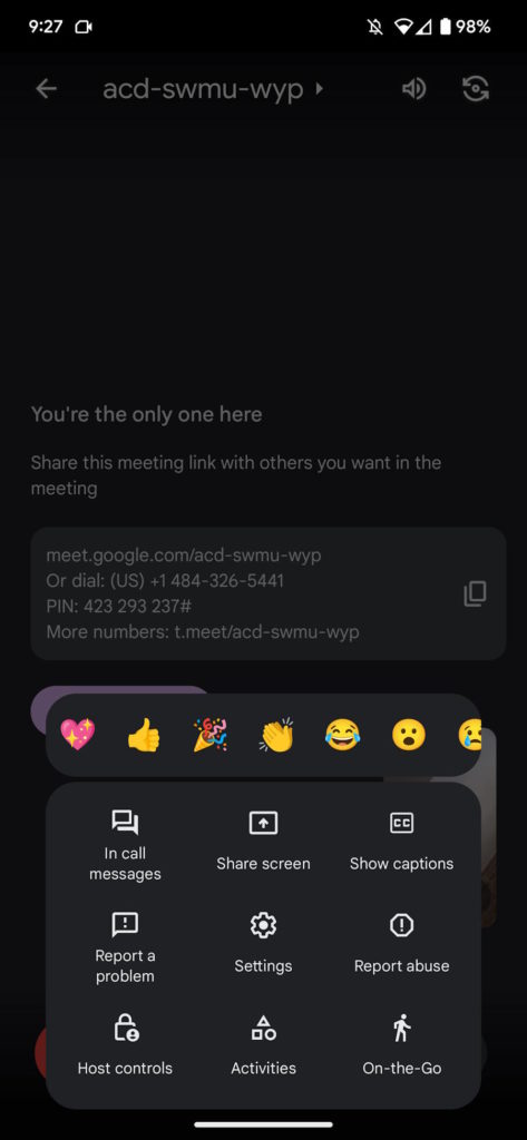 Google Android Meet telefone rua