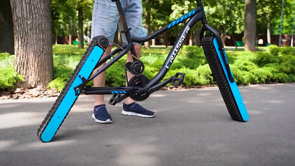 Já pensou em andar numa bicicleta sem rodas? É possível, mas dá trabalho