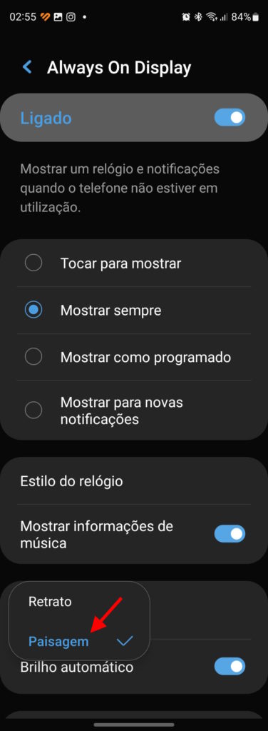 Samsung Standby Mode smartphones repouso