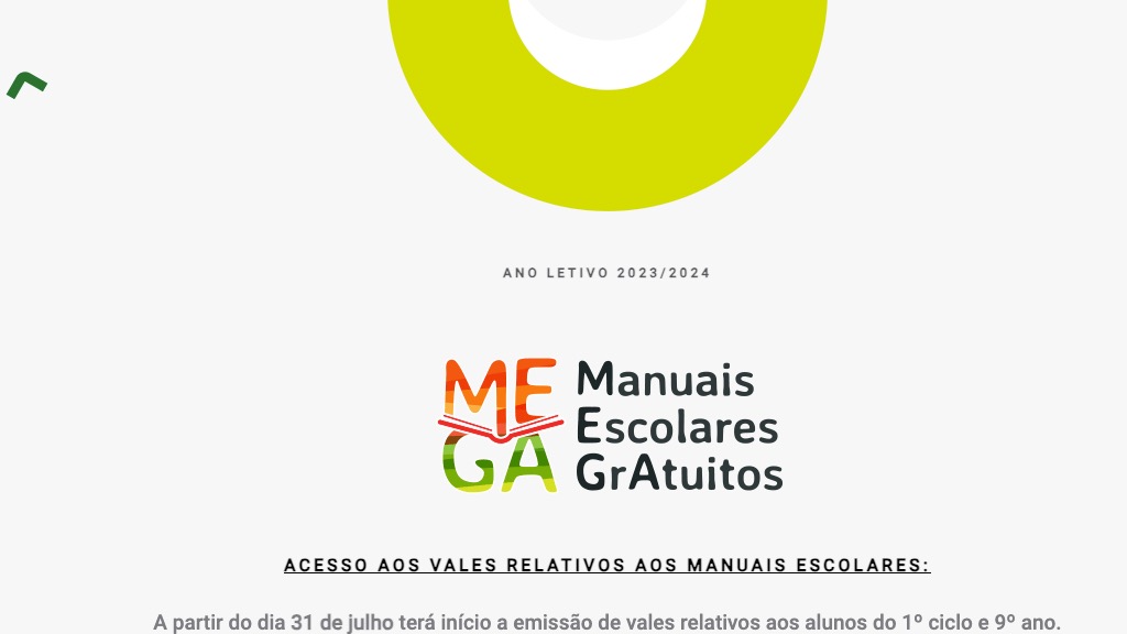 Plataforma MEGA: Já há vouchers disponíveis para o seu educando
