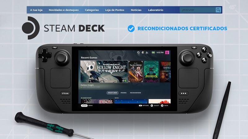 Valve já vende as consolas Steam Deck recondicionadas e certificadas por 339 euros