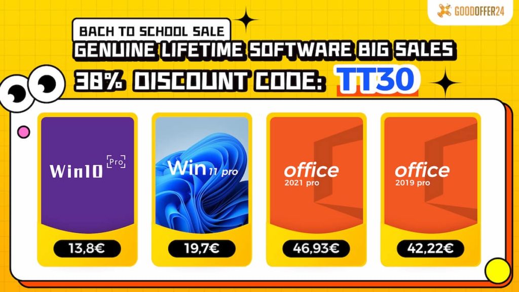 Os produtos digitais favoritos na GoodOffer24 Back to School: Windows, Office e Jogos!