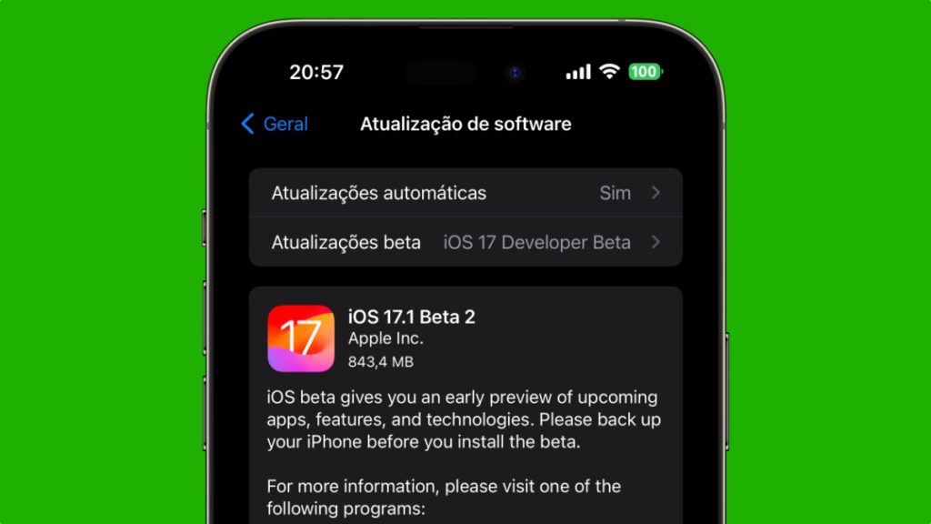 Apple disponibilizou agora as betas do iOS 17.1 e iPadOS 17.1 para programadores